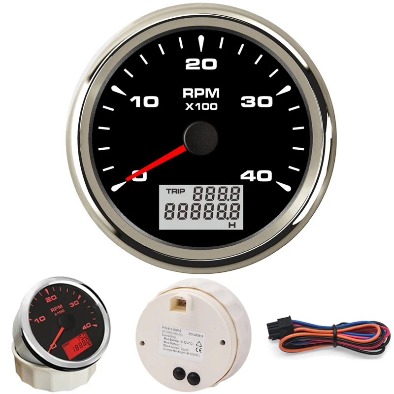 

New Style 0-4000RPM Instrument Panel Tachometers Gauges 85mm Waterproof Rev Counters with 8 Kinds Backlight Color for Auto Boat