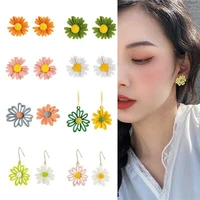 plant sunflower earrings acrylic flower stud earrings for women summer sweet cute girl daily wear versatile jewelry accessories