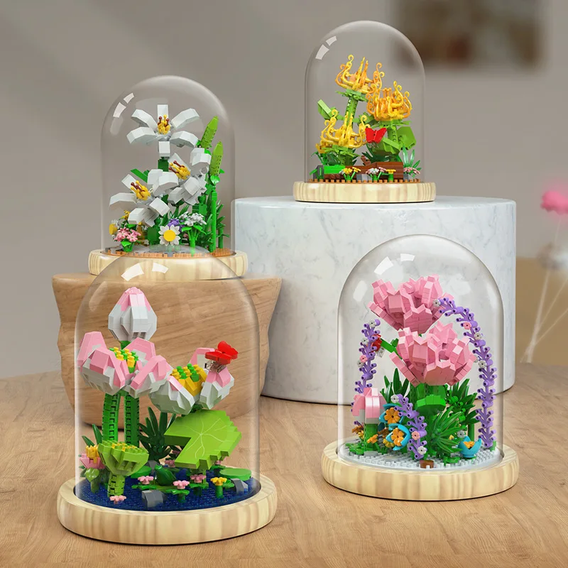 

Building Blocks Sunflower Particles Assembled Eternal Flower Decoration Toy
