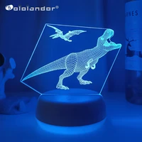 acrylic table lamp 3d illusion dinosaur night lights usb touch remote control led lights for home room desk decoration kids gift