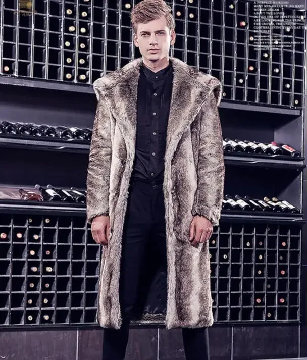 Осенне-зимняя куртка из искусственной норки Мужская Утепленная на пуговицах