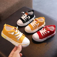 size 21 32 baby solid color canvas shoes red black breathable casual sneakers 2022 boys new kids soft fashion shoes for tennis
