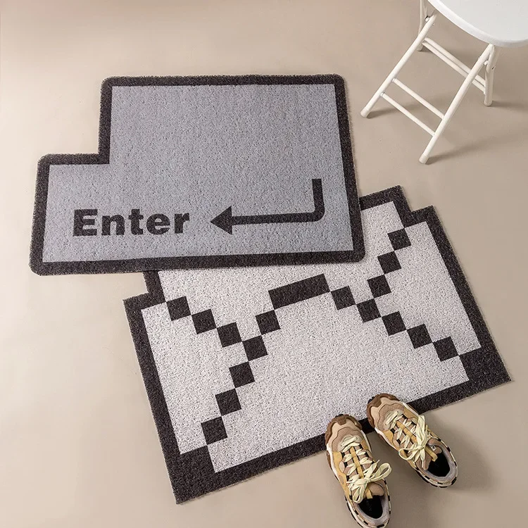 Режущий проволочный напольный коврик с кольцами и кнопками домашний для входной