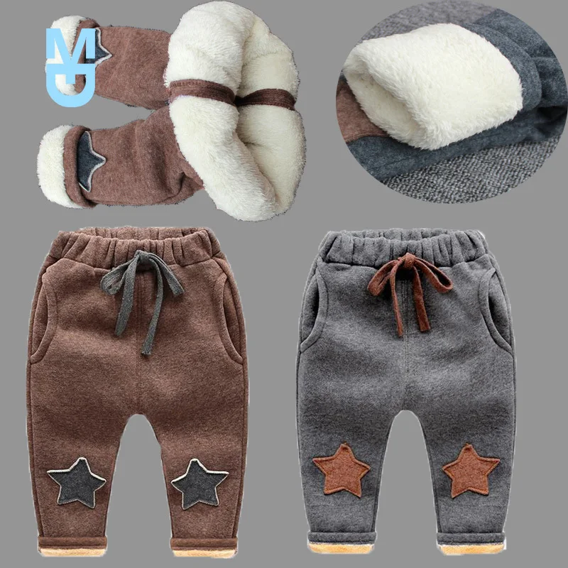 

New Baby Pants Thick Winter Baby Child Trousers Star Pants Children Leggings Kids Thick Velvet Pants Boys Warm Trousers