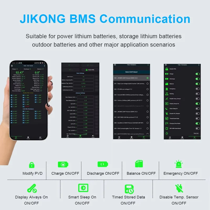 Фото Активный балансир JK BMS JK-B2A8S20PHCR HEAT CANBUS RS485 4S 5S 6S 7S 8S 1A-2A Smart BMS 12V 24V для LiFePO4 Li-Ion LTO аккумуляторов V20 №2