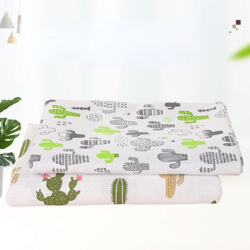 

Cactus Series High Quality Thick Linen Cotton Fabric Canvas Material DIY Sewing Tablecloth Pillowcases Home Textile Decoration