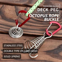 outdoor camping octopus rope buckle camping wind rope deck nails stainless steel fixed tent rope buckle wooden spring hook