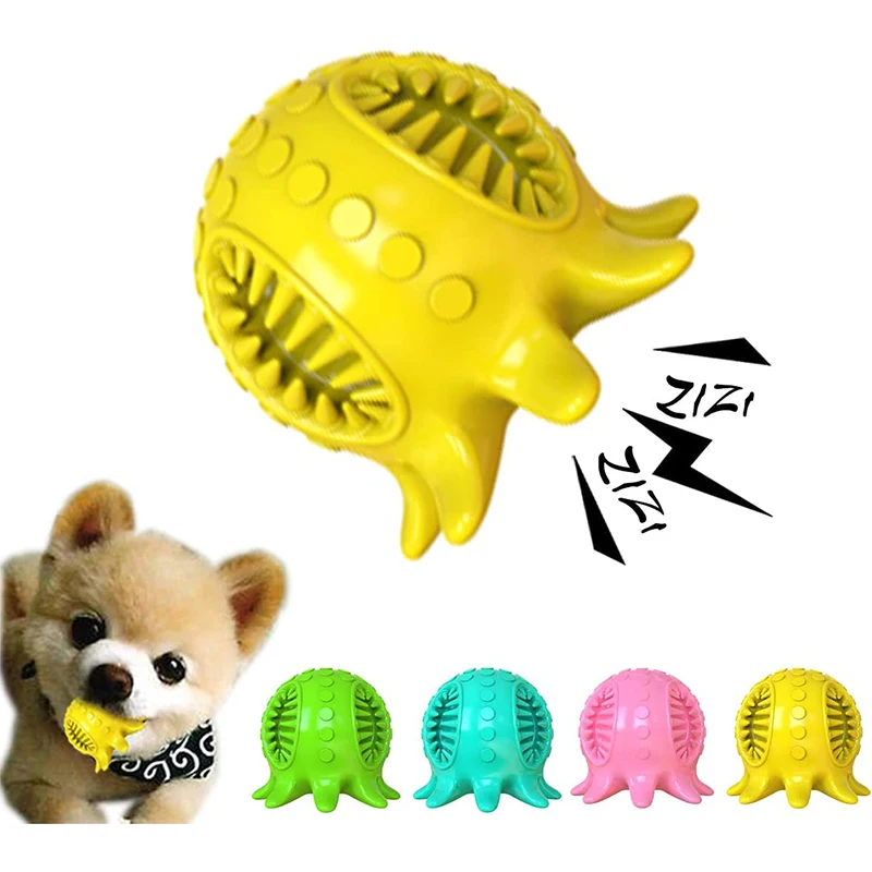 

Non-toxic Pet Chew Toys Octopus Shaped Squeaky Bite Ball Interactive Pet Treat Food Dispenser For Small Medium Dogs Pet Products