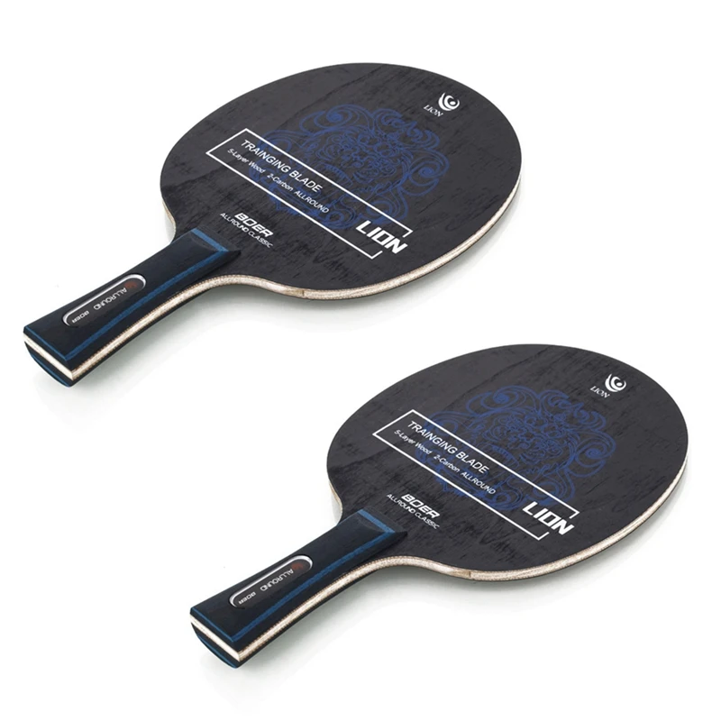 

2X BOER Ping Pong Racket Long Grip Lightweight & Aryl Group Fiber Table Tennis Blade 7 Ply Table Tennis Blade