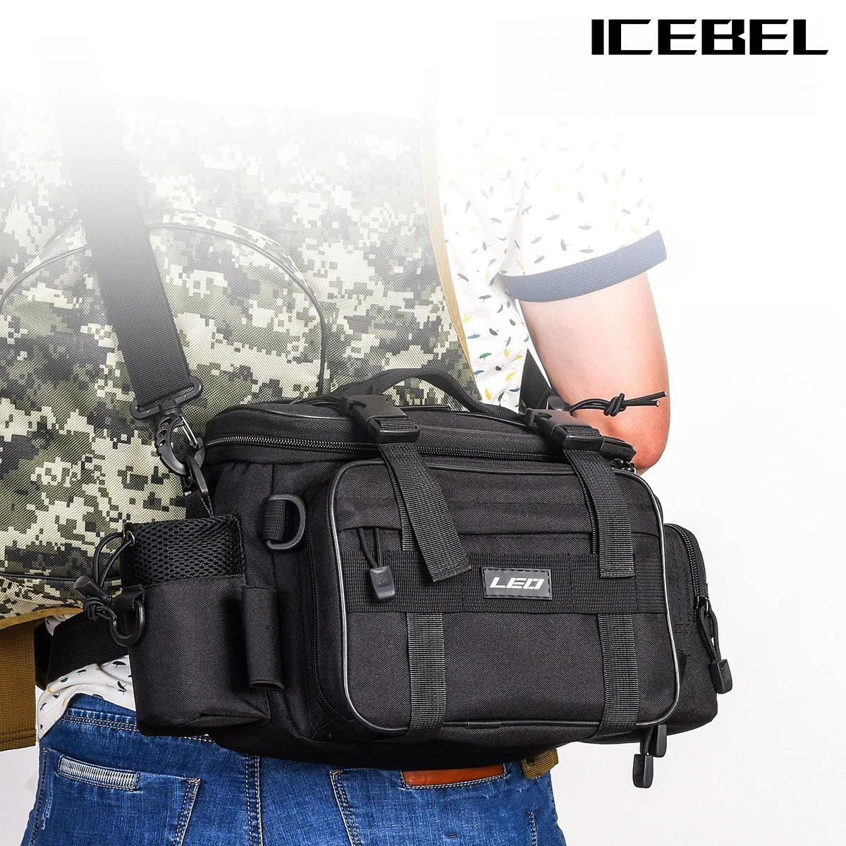 Фото Универсальный рюкзак для рыболовных снастей ICEBEL с приманкой и сумкой для хранения приманок и фотоспособлением, размер 41x17x20 см для использования на открытом воздухе №4
