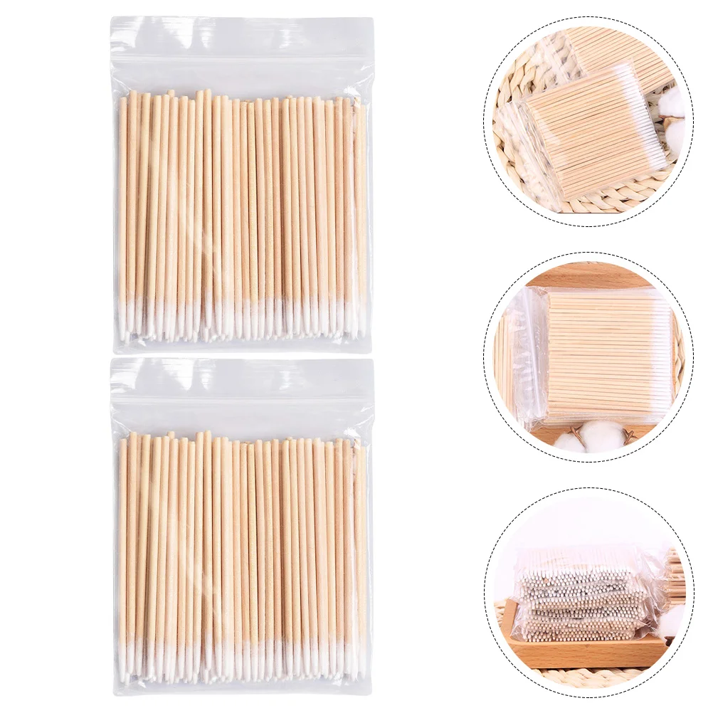 

1000 Pcs Cotton Swab Tattooing Swabs Makeup Disposable Applicators Clean Eyebrow Cleaning Rod Birch Eyelash Sticks