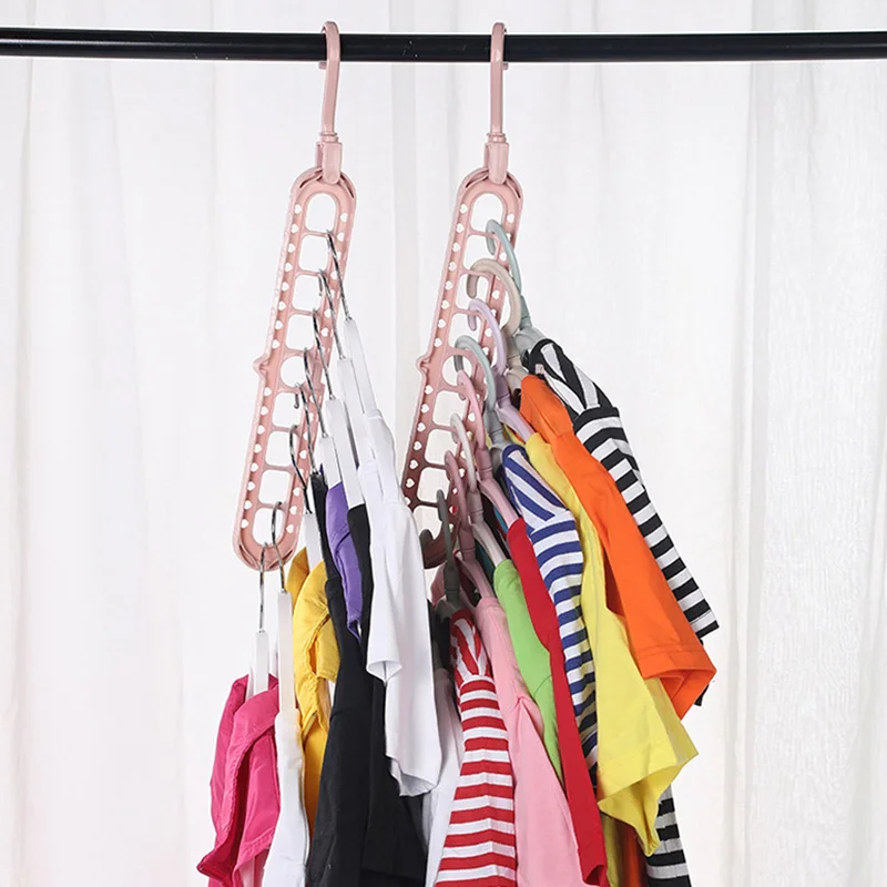 

Newest 9 in 1 Pant rack shelves Clothes Hangers Multi-functional Wardrobe Rotating Hanger Clothes organizer Drying Racks