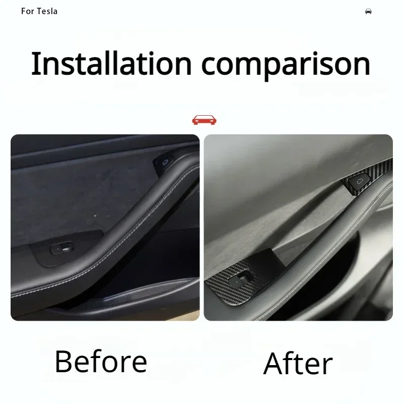 14 шт. для Tesla Model 3 Y подъемная оконная панель из настоящего сухого углеродного