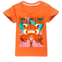 2022 new summer turning red boy girls cotton casual t shirt childrens cute cartoon round neck t shirt 2 16 years old kids tops