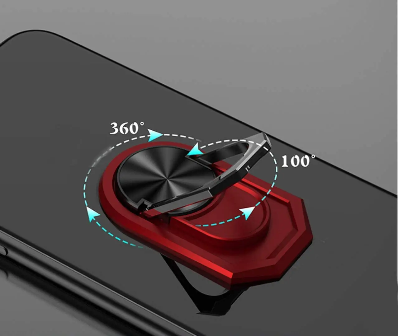 Кольцевой держатель для Realme GT6 противоударный мягкий чехол из ТПУ с подставкой GT