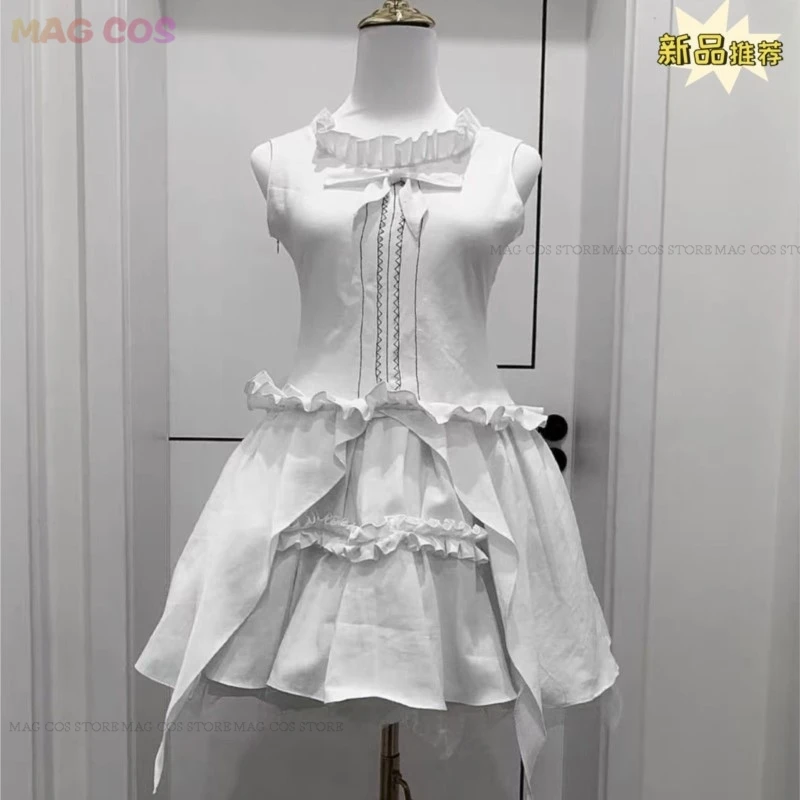 Игра Wonderful Everyday Косплей Такасима Закуро Костюм Белое Платье Юбка Школьная Форма