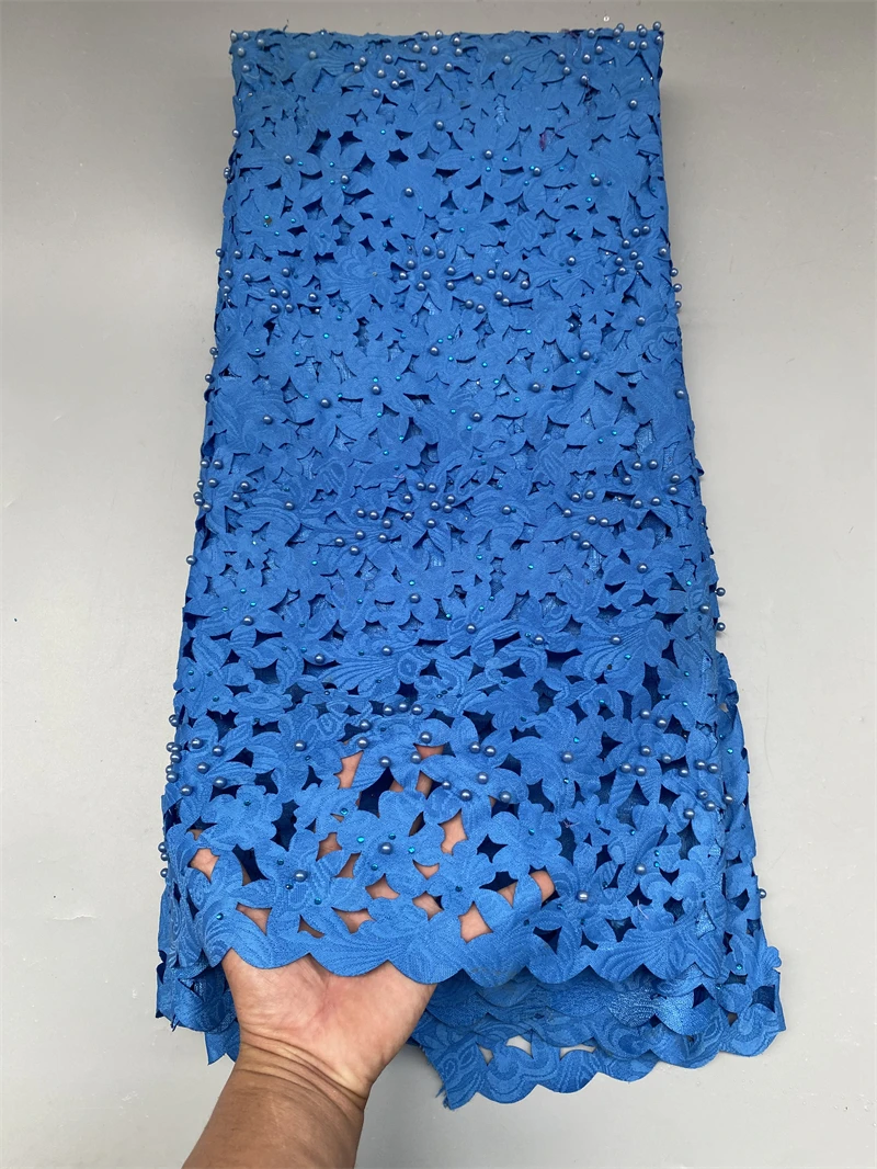 Швейцарская кружевная ткань с камнями 100% хлопчатобумажная для африканской