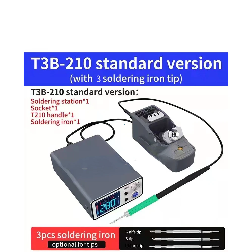 

T3B Smart Soldering Station with T210 T115 Handle Electric Soldering iron Welding Tips Electronic Welding Rework Tool