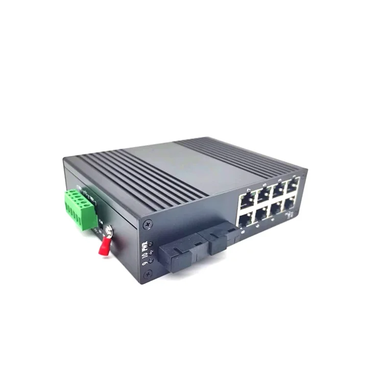 

2 gigabit optical ports + 8 1000M electrical ports switch industrial din Optical gigabit media converter
