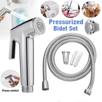 new handheld toilet bidet spray shower head douche washing shattaf with stainless steel hose wall mounted holder shower head