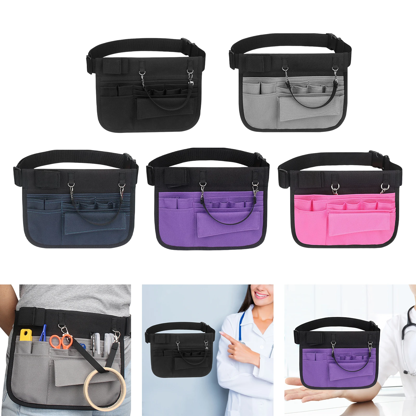 Nurse Fanny Pack Multi Pocket Waist Organizer Belt with Adjustable Waist Strap Nurse Waist Pouch Organizer Pouch Portable images - 6