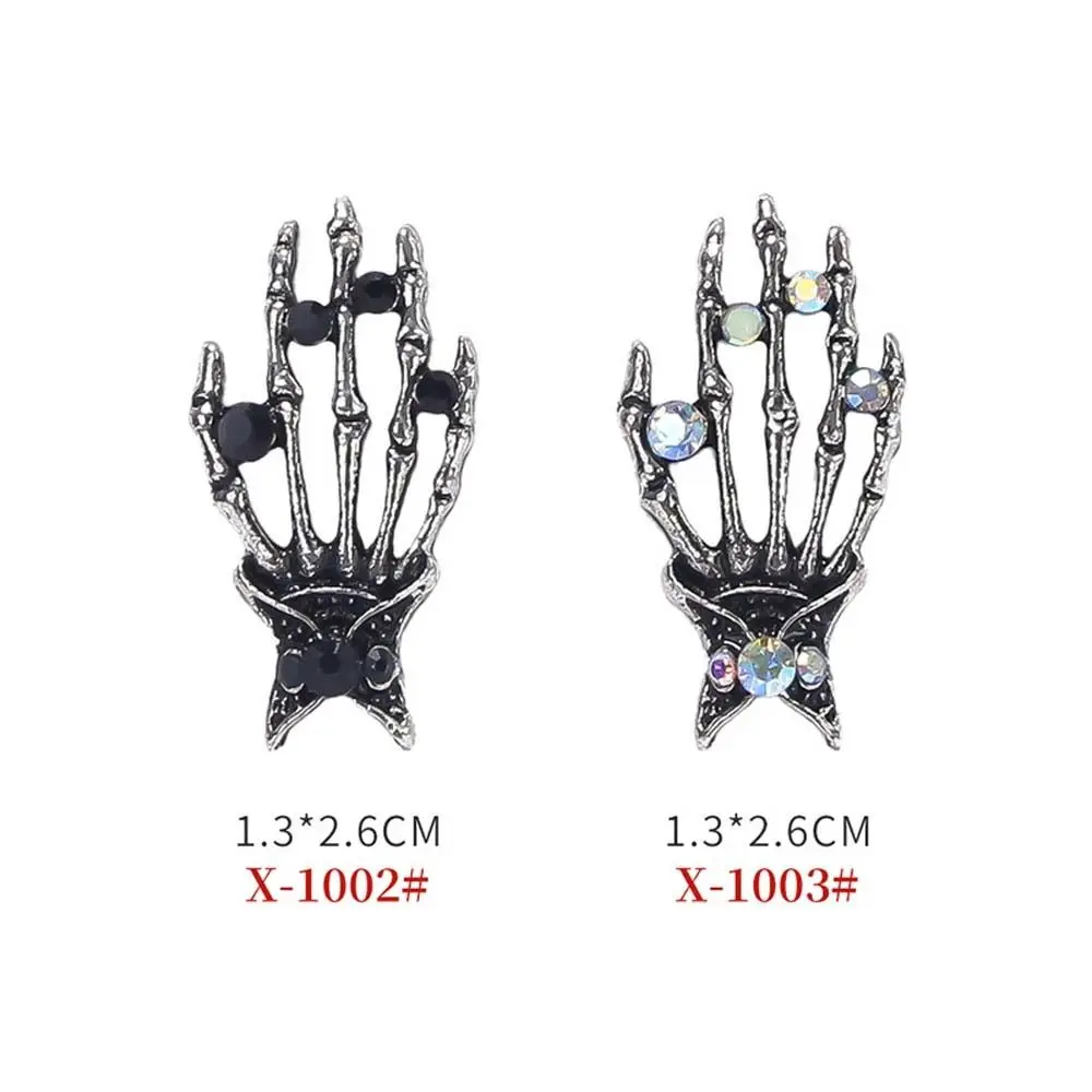 10 шт./компл. металлические подвески для ногтей Хэллоуин скелет стразы маникюрные