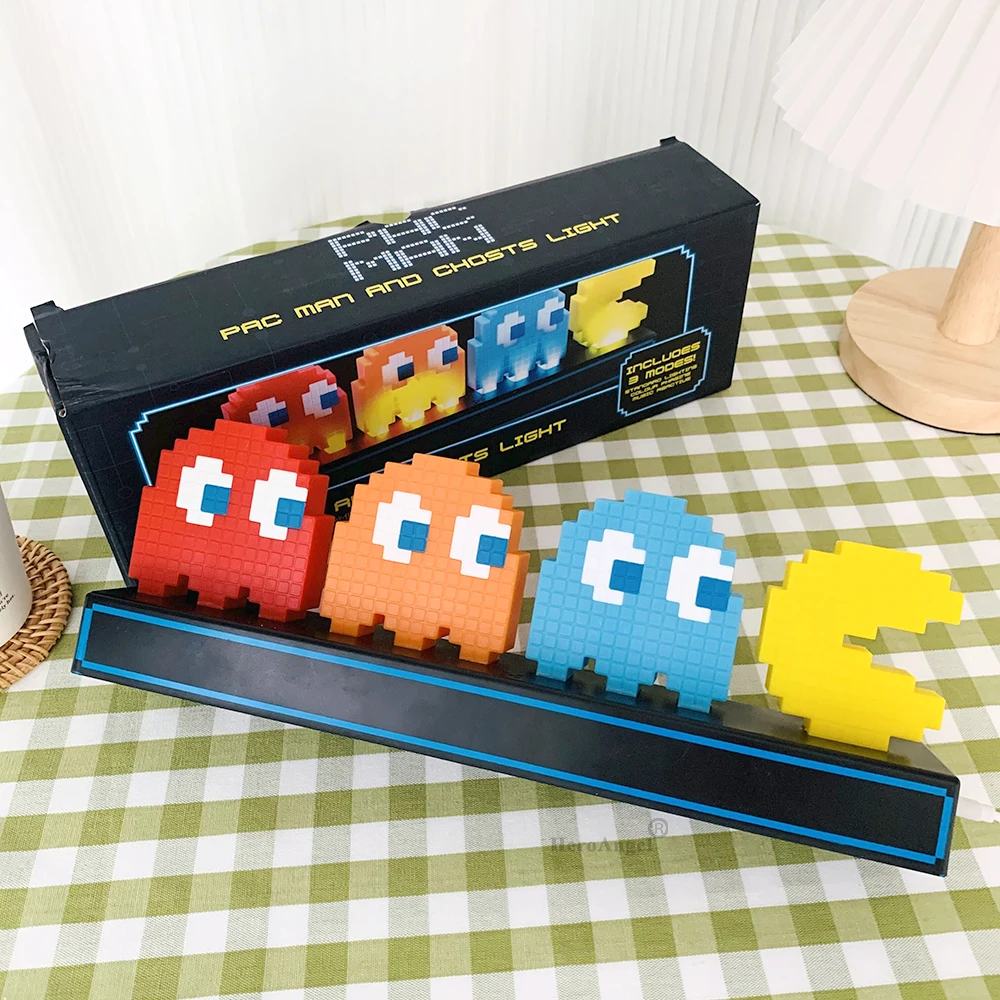 Светодиодный пиксельный ночсветильник Pac Man USB-питание Иконка игры визуальная