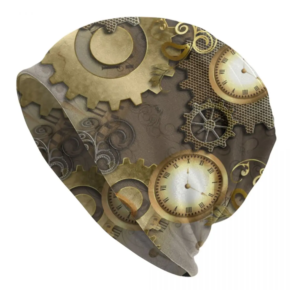 

Steampunk Metal Mechanical Gears And Clocks Bonnet Hats Cool Knitting Hat For Men Women Warm Winter Skullies Beanies Caps