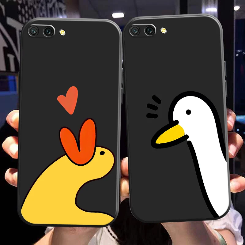 

Cartoon Cute Call Duck Phone Case For Huawei Honor 10X 9X Lite Pro 10 10i 9 9A Soft Coque Funda Back Carcasa Liquid Silicon