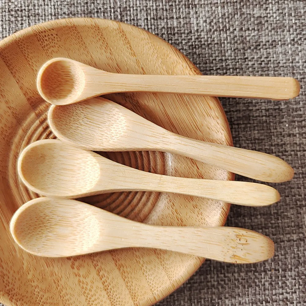 

5Pcs Natural Bamboo Wooden Dessert Ice Cream Yogurt Honey Mini Spoon Coffee Spoon Teaspoon For Wedding Different Sizes Available