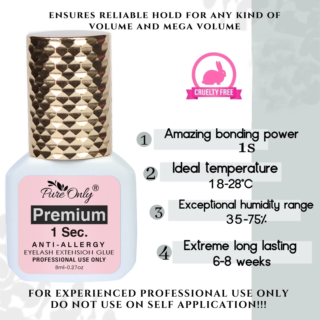 8 мл Профессиональный антиаллергенный клей для наращивания ресниц 1S
