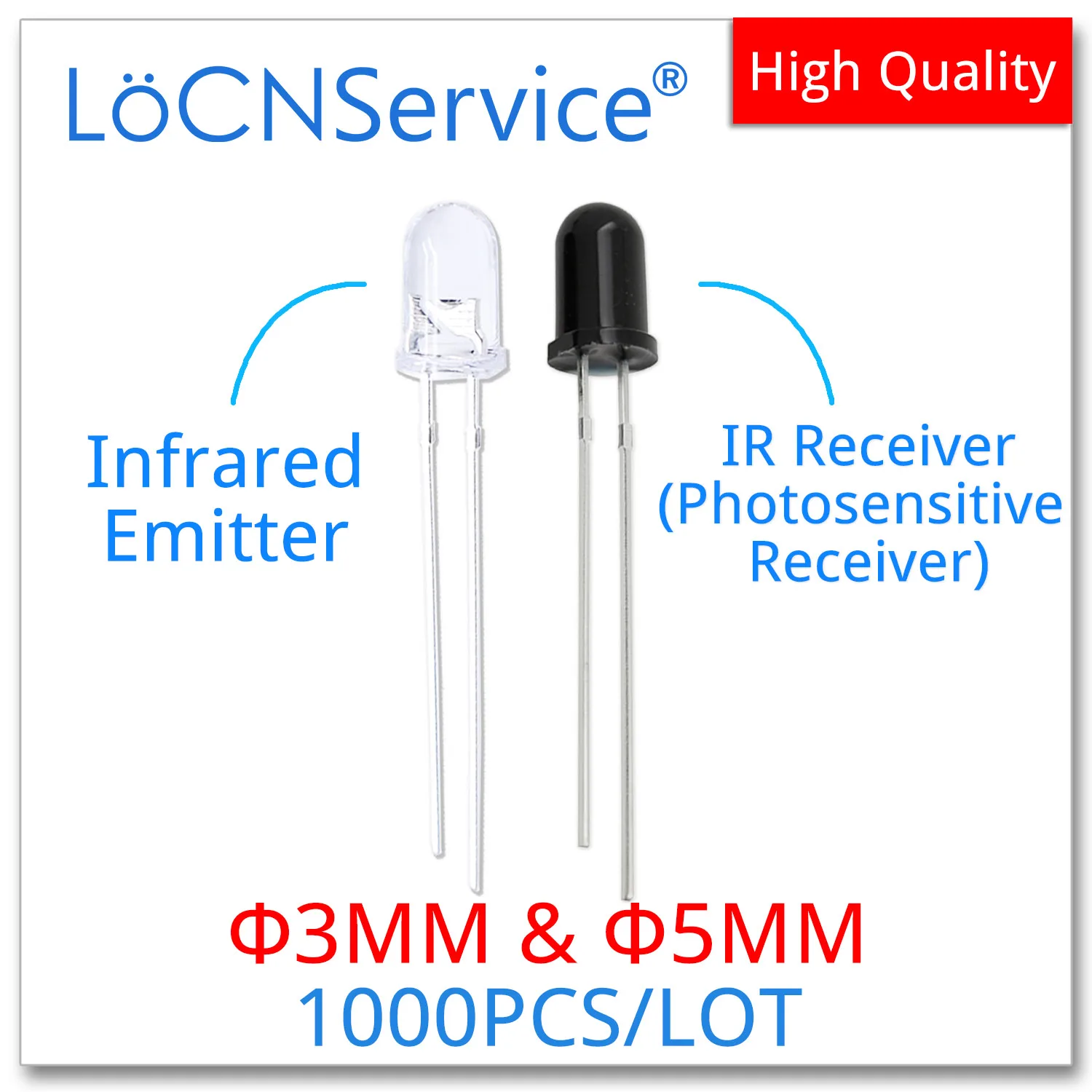 1000 шт. 3 мм 5 нм светодиодный инфракрасный излучатель DIP и ИК-приемник Диод IR