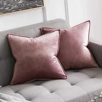 decorative velvet throw pillow cover soft pillowcase solid square cushion case for sofa bedroom car 4545cm jam