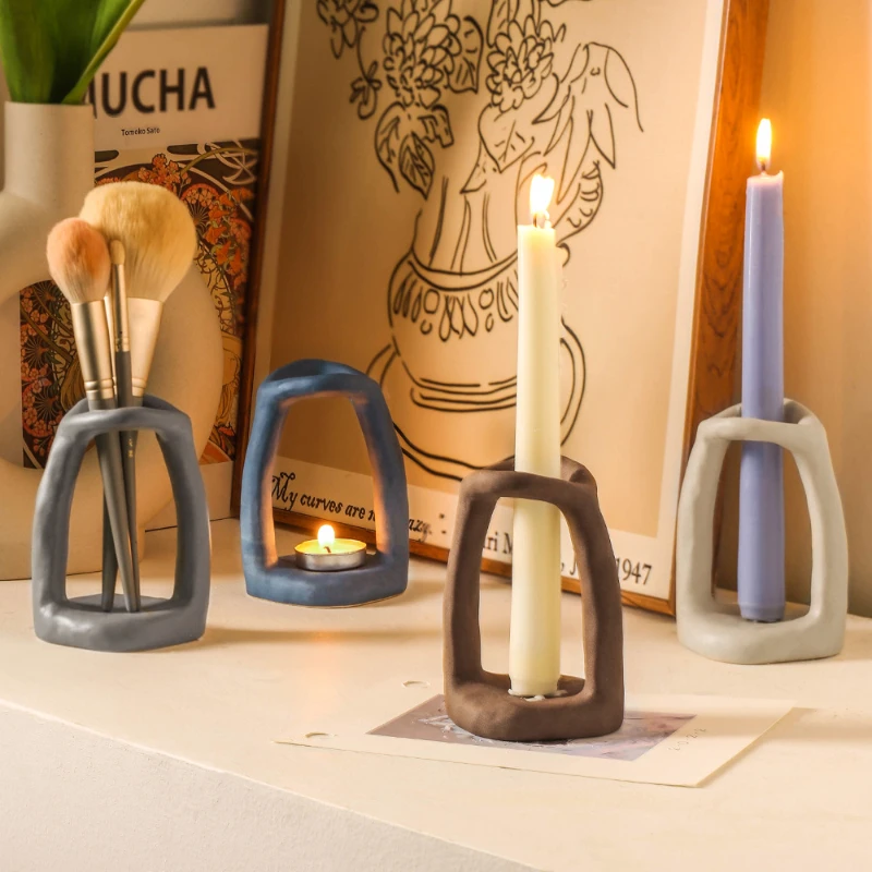 

Ceramic Creative Candlestick Home Decoration Candle Cup High Beauty Soft Decoration Home Decoration Frosted Candlestick