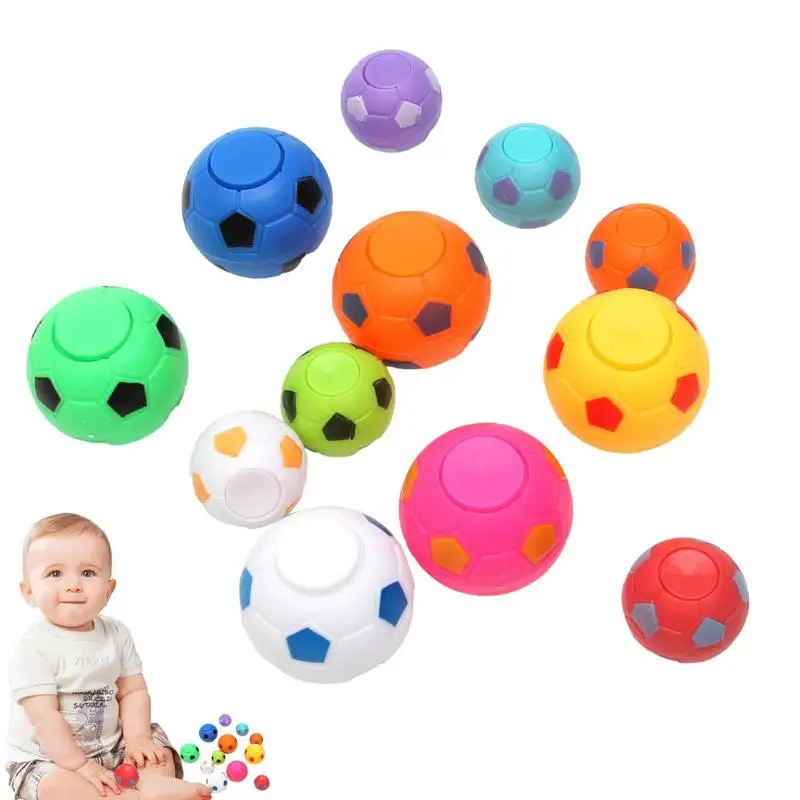 

12pcs Kids Fingertip Spinning Ball Toy 35mm Spinning Football Top Toys Mini Fingertip Spinners Stress Relieve Antistress Toys