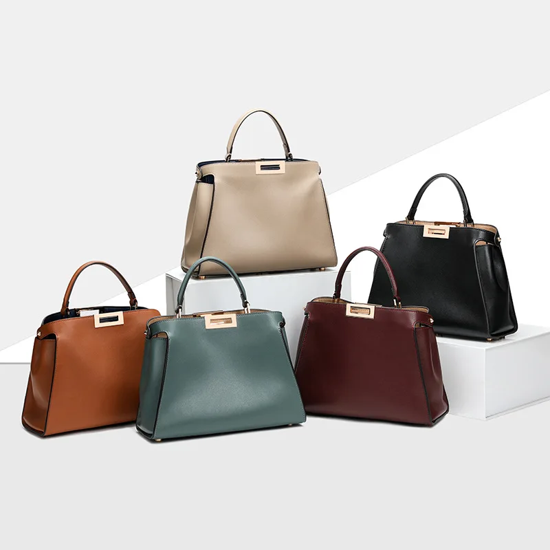 

100% Real Leather Women's Handbag Large Casual Totes Elegant Ladies Soft Shoulder Bags High Quality Luxury Brand Designer Bag