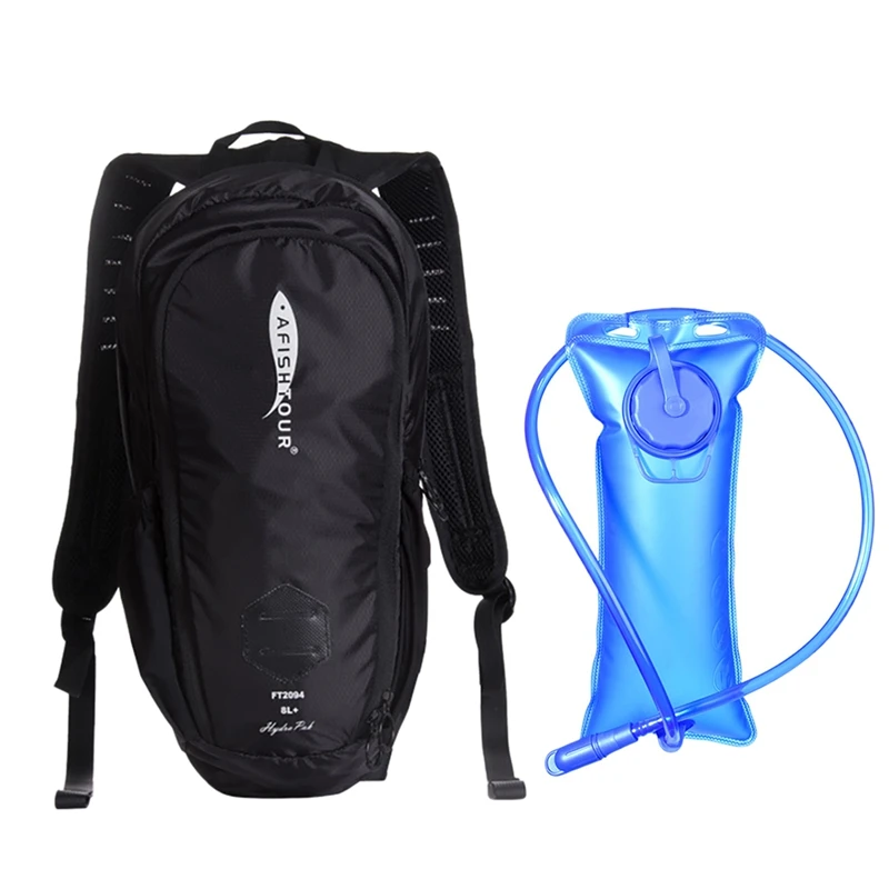 

AFISHTOUR Sports Hydration Backpack With 2L Water Bladder For Running Hiking Climbing Rucksack Bladder Pack