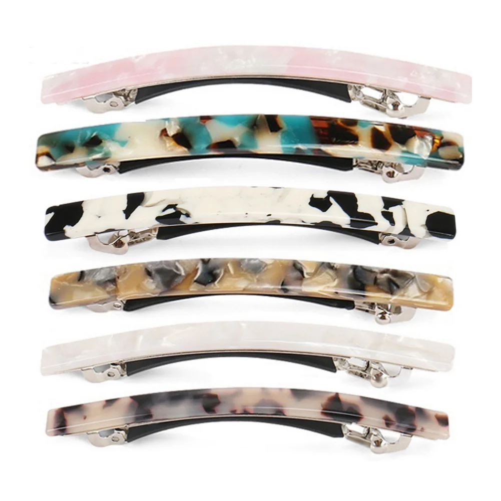 Thin Style Hair Accessory Ornament Jewelry Clip Barrettes For Women Girls Fine Cellulose Acetate Ponytail Holder