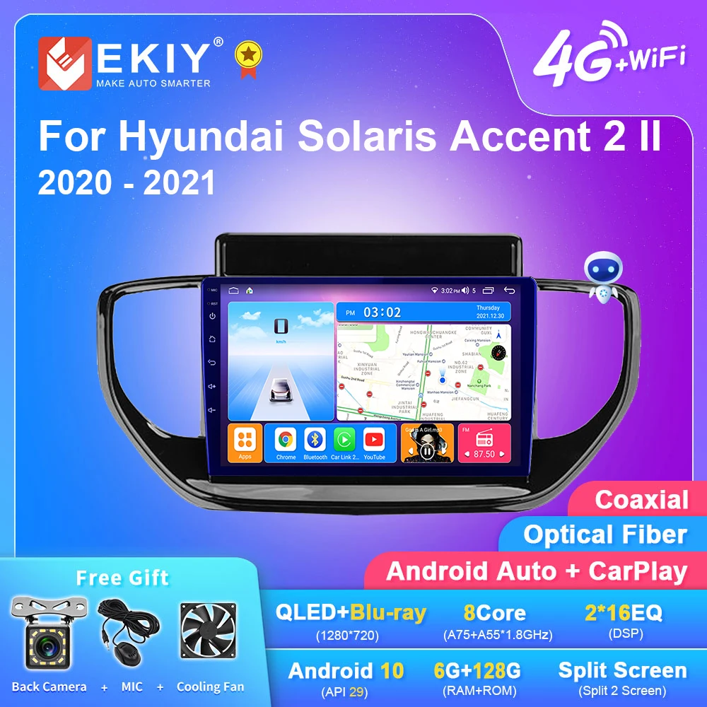 

EKIY T7 QLED DSP Android 10 Auto Radio For Hyundai Solaris 2 II 2020 - 2021 Stereo Car Multimedia Player 2din Carplay GPS Navi