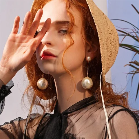 Серьги-подвески FOMALHAUT с искусственным жемчугом