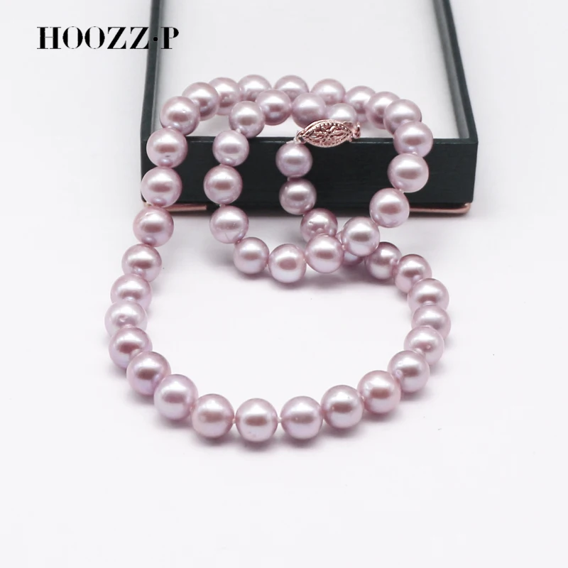 

HOOZZ.P Lavender Purple Pearl Necklaces Wedding Jewelry Pearl Sets For Bride Luxury Quality Choker For Women Vintage Ladies Gift