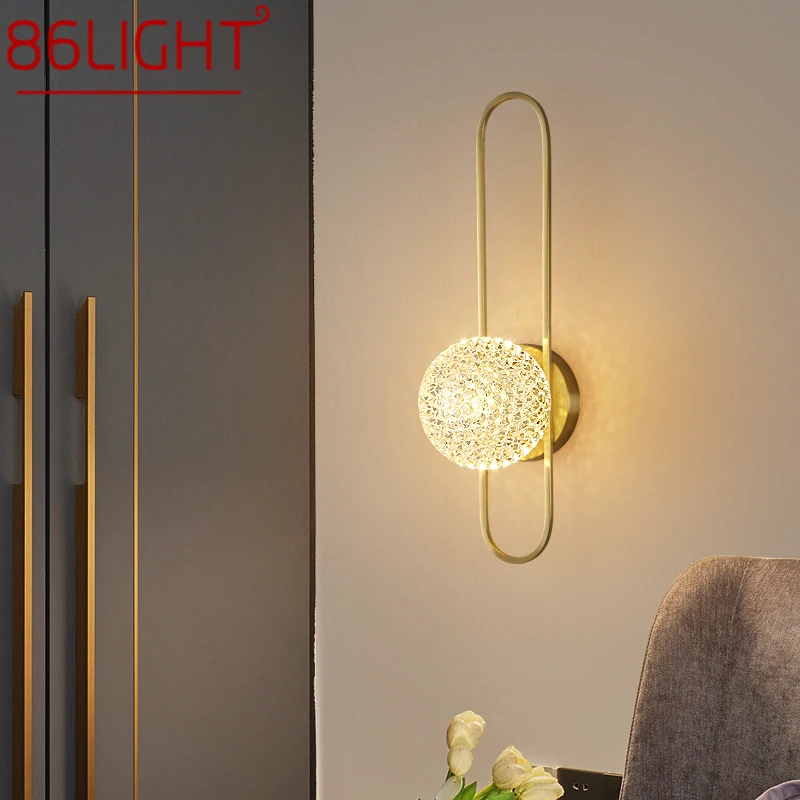 

86 LIGHT Contemporary Brass Wall Lamp LED Gold Sconce Light Simple and Luxurious Creative for Home Living Room Decor