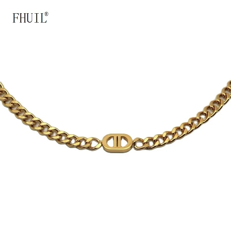 

Hiphop Rock Clavicle Chain Stainless Steel Necklace For Women Men Choker Necklaces Fashion Jewelry On The Neck Party Accessori