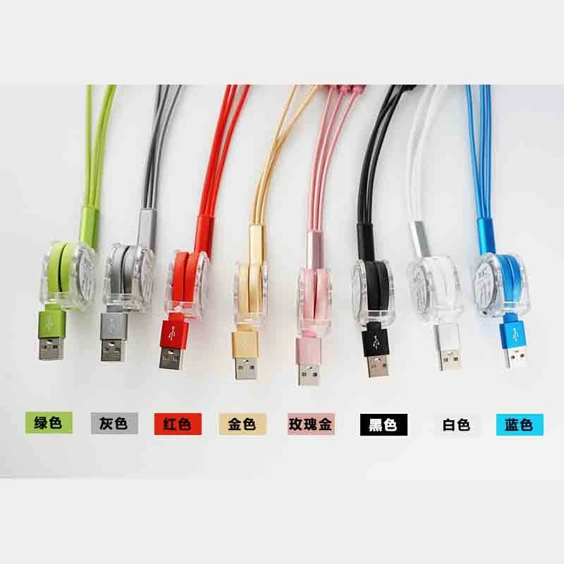 Retractable Charger 3 in1 Charging Multi USB Cable 8 Colours images - 6