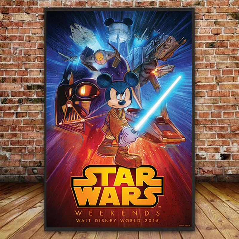 

Disney Star Wars Mickey Mouse Cartoon Canvas Painting Anime Poster The Book Of Boba Fett Movie Wall Art Picture Room Home Decor