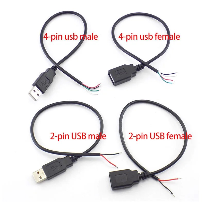 Фото 0,3 м USB 2.0 Тип A Мужской Женский 2-контактный 4-контактный микро-USB ремонтный сварочный кабель Адаптер питания для зарядки DIY Разъем 2 4 ядра s1 №2
