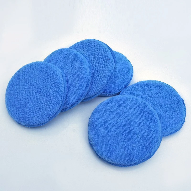 

10PCS 5inches Car Soft Microfiber Wax Applicator Pad Polishing Sponge Apply and Remove Wax Auto Care Polish Sponge Cleaning Tool