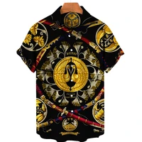 hawaiian mens short sleeved shirt loose and breathable baroque style shirt informal fashionable light luxury clothing 2022