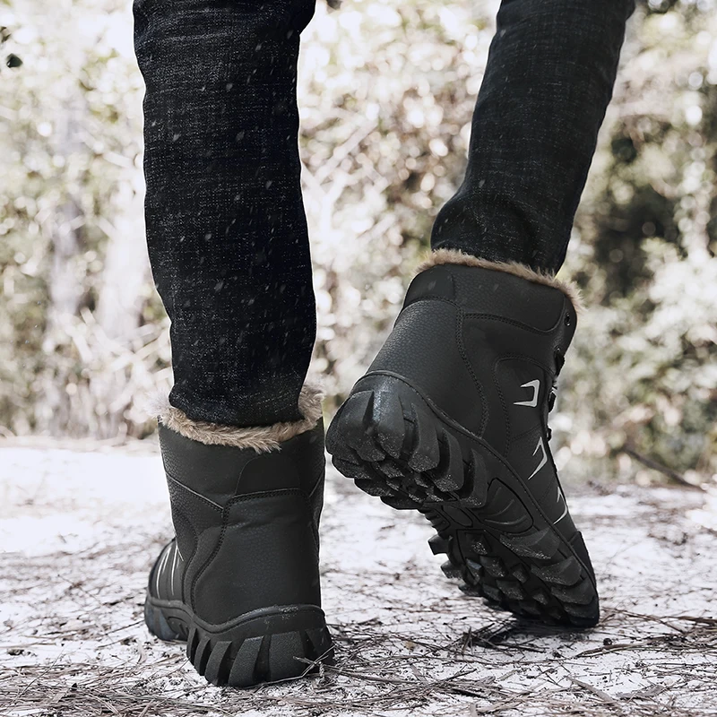 Winter Sport Shoes For Men Super Warm Hunting Tourism Mountain Shoes Leather Tactical Boots Military For Women Zapatillas Hombre