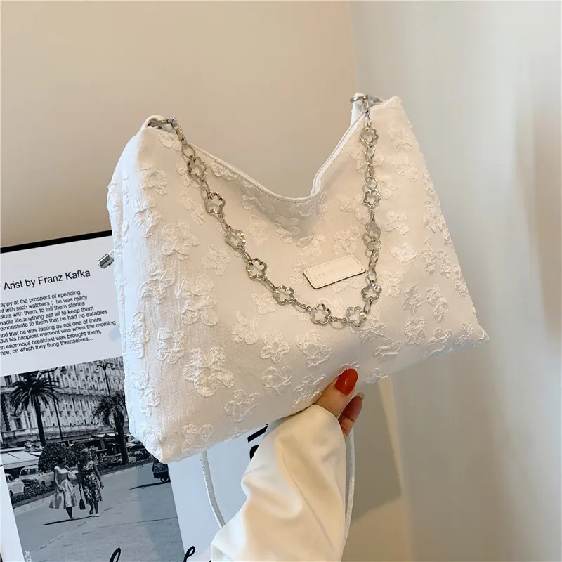 

Pleated Handbag for Women 2022 Spring New Fashion Simple Single Shoulder Bag Network Red Chain Lace Bag